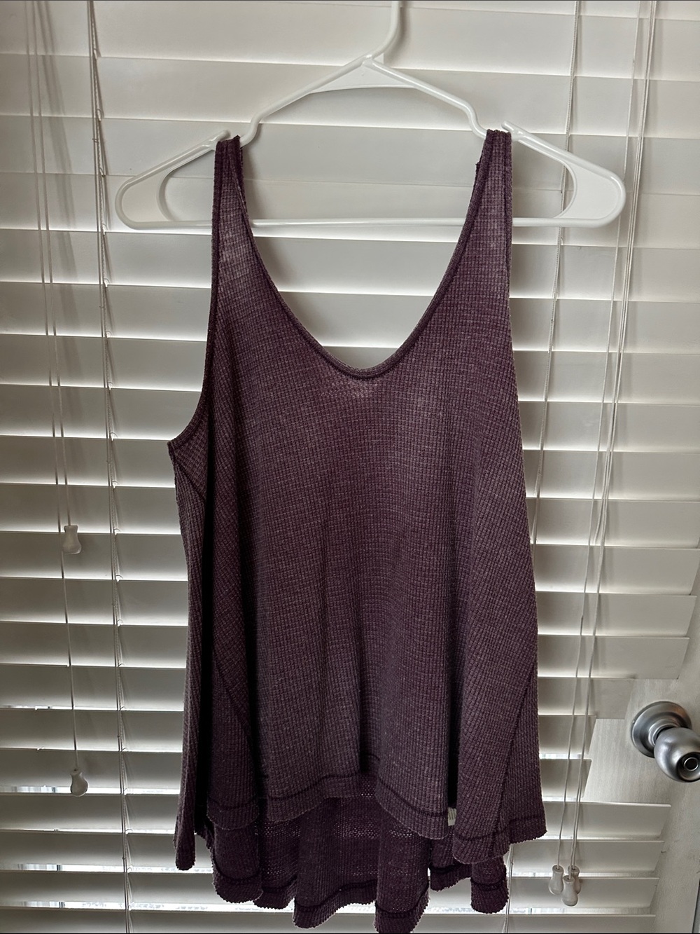 We The Free Ribbed Swing Tank Top - Plum